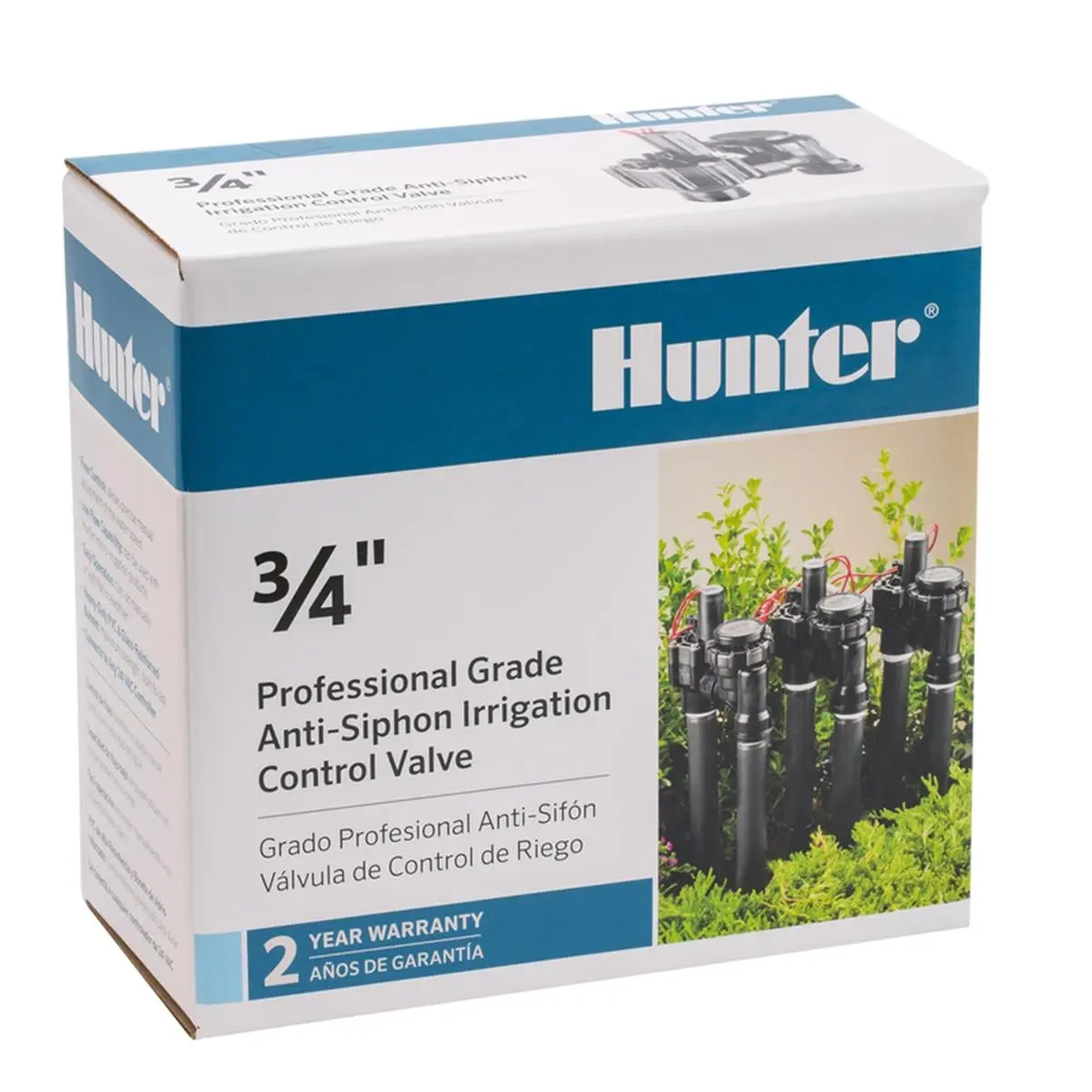 Hunter PGV Anti-Siphon Valve - 0.75 in, 150 psi, PVC Construction, 1.4 lbs, Job-Labeled, with Self-Select Sign