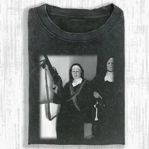 Vintage Cotton Casual T-shirt  NUNS Vintage  Crew Neck Tee Heavyweight Regular Fit Casual Comfort Breathable Short Sleeve Funny T-shirts for Summer Fashion Men&Women's Top for Daily Wear 06234  FEEGO