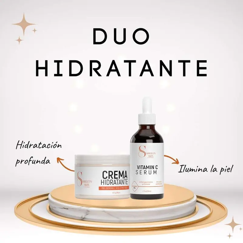 Duo Hydrating Multi-Pack Skin Care Kit - Nontoxic Vitamin C Beauty Product for Dry Complexions, Hydrates, Boosts Brightening, Fosters Soft Texture & Streamlines Smooth Routine
