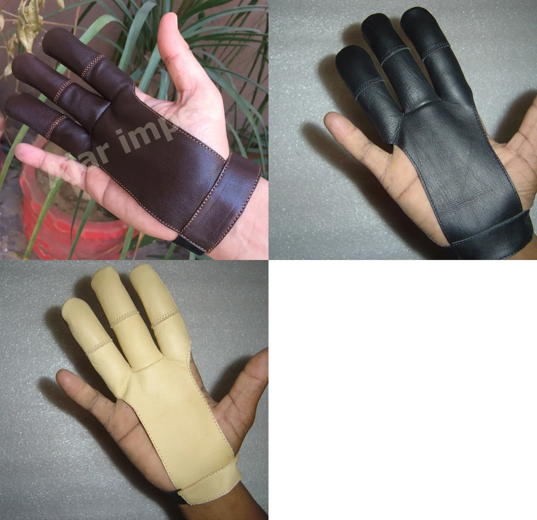 TRADITIONAL ARCHERY SHOOTING LEATHER GLOVE TOP QUALITY GLOVE 100% REAL LEATHER