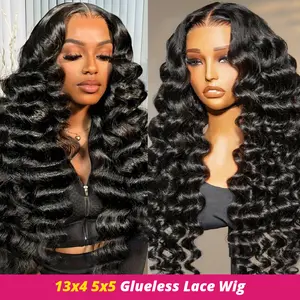 5x5 Glueless Loose Deep Wave Closure Wig Pre Plucked 13x4 Transparent Body Wave Lace Front Wig For Women #TiktokShopSpringGlowUp