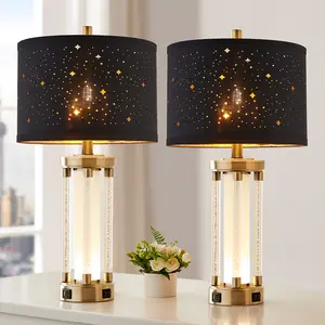 Hartlove 26" Crystal Lamps  Night light + USBs! (Set of 2)