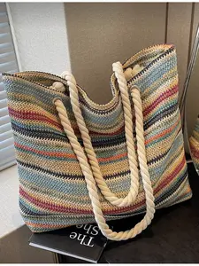 Large Capacity Rainbow Color Crossbody Bag Women Minimalist Stylish Shoulder Bag for Daily Commute Travel Crossbody Handbag