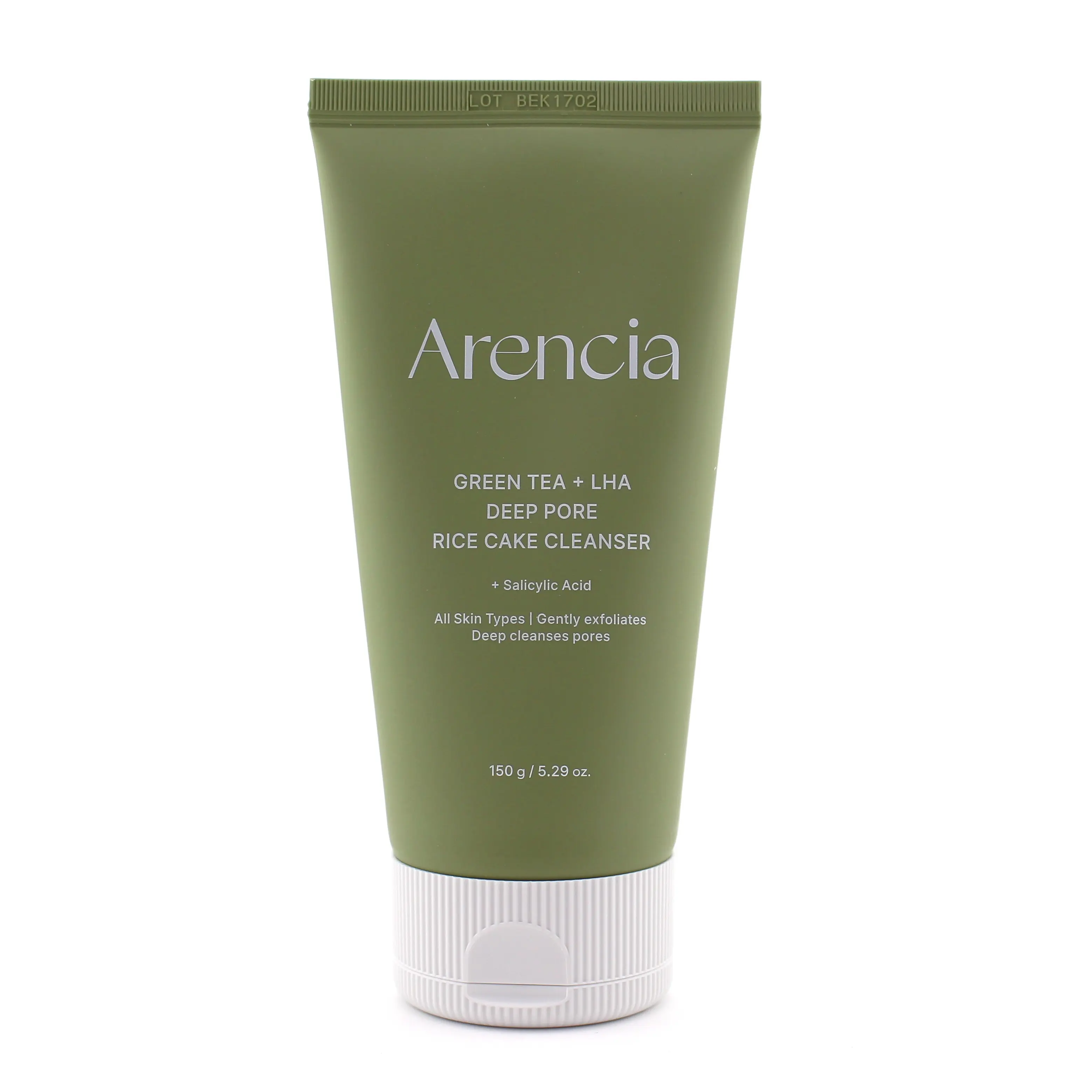 Arencia - Green Tea + LHA Deep Pore Rice Cake  Cleanser (150g), Facial, Daily