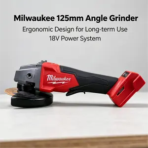 Milwaukee 18V Cordless Angle Grinder, Available In 100mm And 125mm Size, Equipped With Standard No Load Speed And Stable Operating Frequency, Suitable For Metal Polishing, Rust Removal And Vehicle Maintenance Working Scenarios