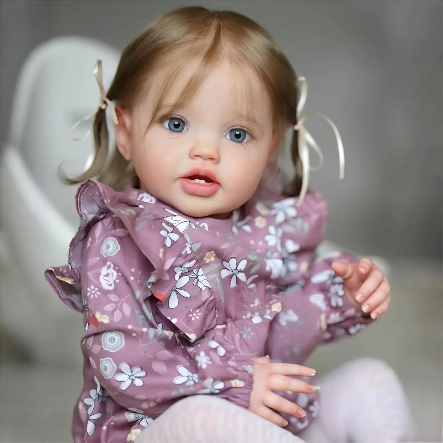 Lifelike Reborn Baby Doll Girl, 24in (61cm) Poseable Vinyl Silicone Doll with Soft Head & Limbs, Toys for Girls with Poseable Arms & Roleplay Fun, Gift for 3+ Age