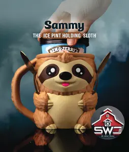 Sammy the Sloth - Ice Cream Pint Holder with Secret Snack Drawer