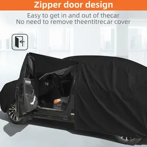 All-Weather Car Cover with Zipper Door,Waterproof,UV-Resistant,Snowproof,Dustproof,Antiscratch for Vehicle Exterior Use