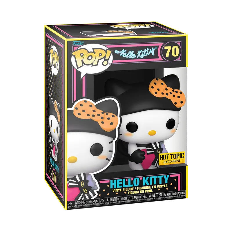 Funko Pop! Sanrio - Hello Kitty with Present (Black Light) #70 Exclusive (Sticker may vary) Collectible Pop Vinyl Figure
