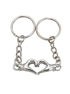 Fashion Magnetic Heart Palm Alloy Keychain, Couple Key Ring, Valentine's Day Gift, Qixi Festival Present, Casual Style, Plain Pattern