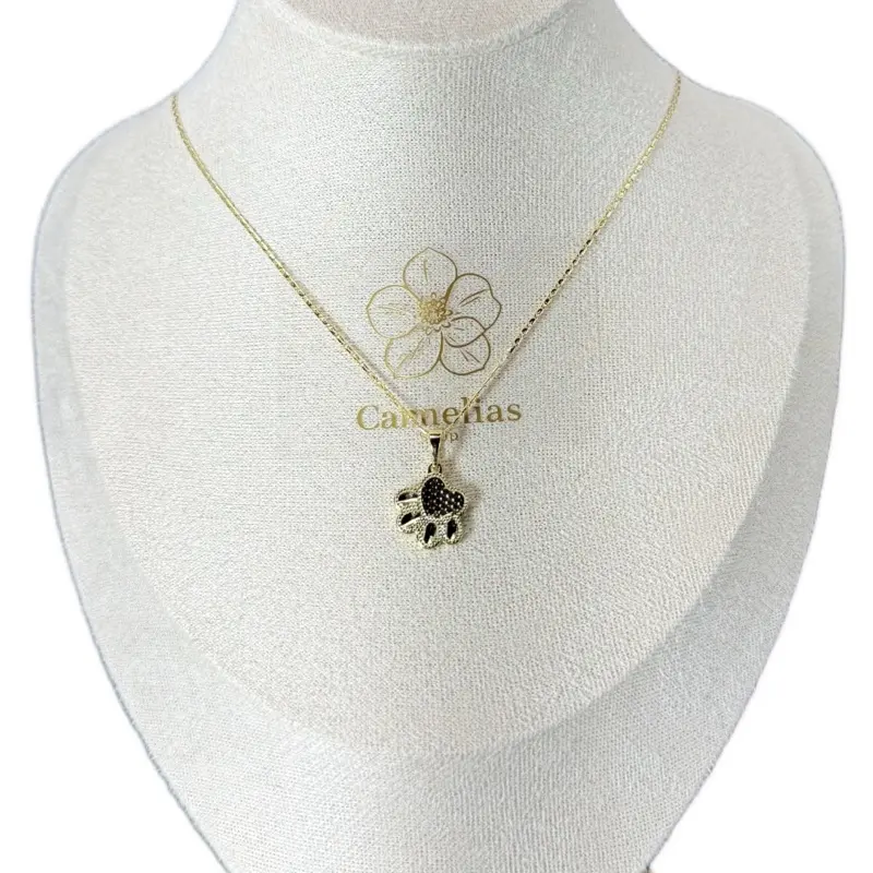 Camellias 20 Inches Long Chain with Dog Foot Pendant Necklace for Pet Lovers