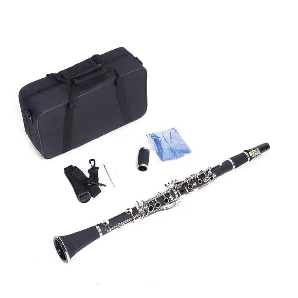B Tone Clarinet Maintenance & Repair Tool Set - High-Quality Material, Hard Bakelite Mid-Range Flat Case, Cleaning Cloth, Manual Screwdriver for Musical & Band Instruments