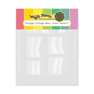 Postage Collage Wavy Lines Stencil