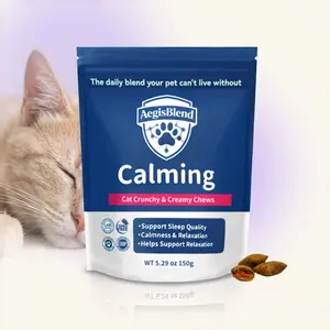 AegisBlend Natural Calming Aid for Cats, Crunchy Filled Treats for Anxiety Relief & Emotional Wellness Support