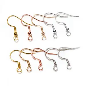 50pcs 2-Styles 925 Sterling Silver Plated Gold Rhodium Earrings Hooks Findings for DIY Earring Jewelry Making Accessories
