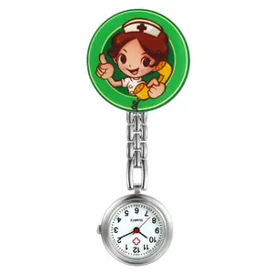 OIDEA Cute Cartoon Digital Dial Nurse Watch for Women, Alloy Fob Watch with Decorative Charm Face, Quartz, Pairs with a50810 Series