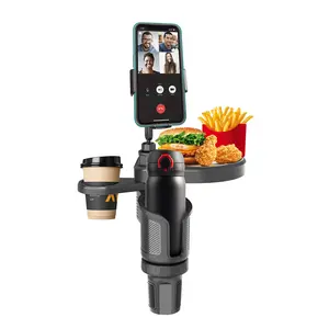 Multifunctional Car Cup Holder Tray with Single Slot, Detachable Design, 360 Degree Rotating Base, Durable and Convenient for Most Cars, Car Seat Organizer