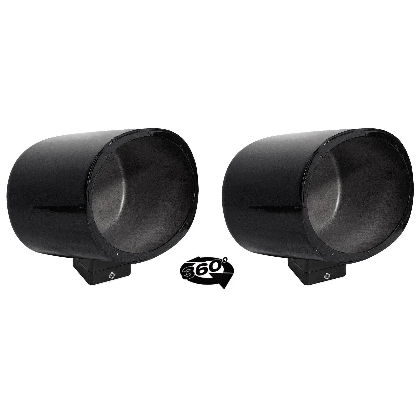 MAC69B Waterproof Wired Aluminum 6x9" Tower Speaker Pods 2-Pack Bundle with MAC360B Swivel Mount Clamps, Socket, Hex Key, Loud Sound, 1.5 lbs per Pair, Outdoor Audio, Multi-Speaker Speakers