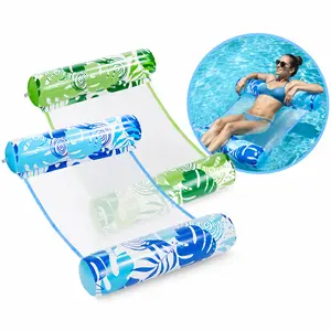2-Pack Adult Inflatable Pool Hammock, 4-in-1 Multi-Purpose PVC Water Lounge Floats with Electric Air Pump