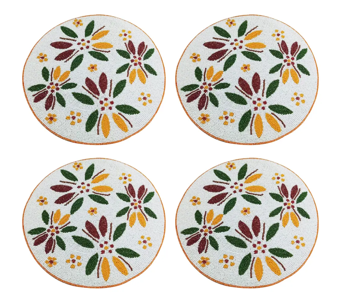 Temp-tations Set of 4 14" Beaded Placemats