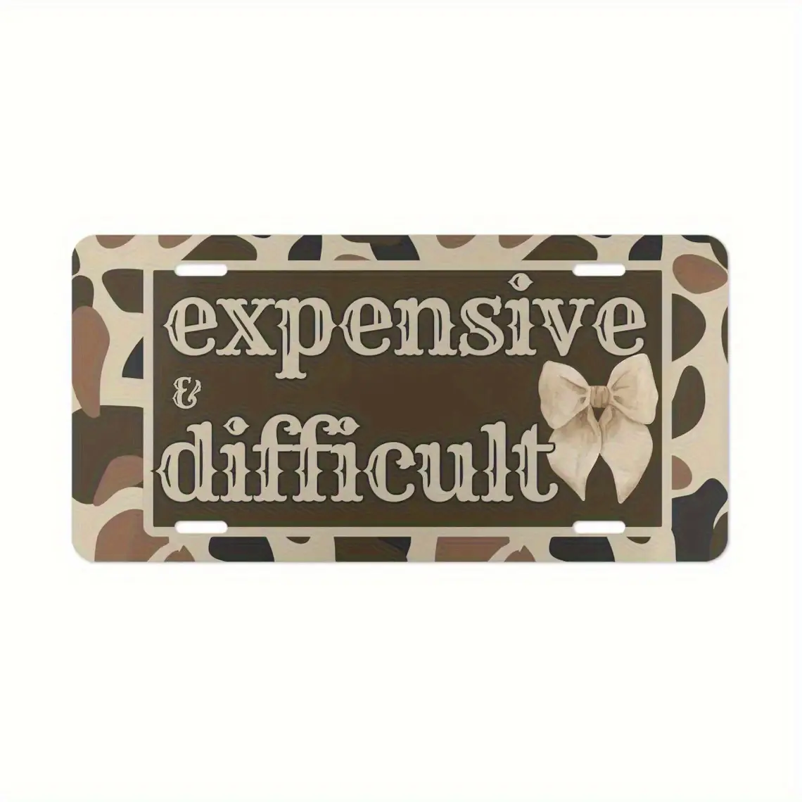 6x12 Inch Rustic Western Heavy-Duty Aluminum Custom Plaque - Personalized Car Plate, Flat Plate with Aluminum Body, Intricate Text, Camo Bow, Bull Head, Antique Style Home Decor, Vehicle Car Accessories, Fancy License Plate