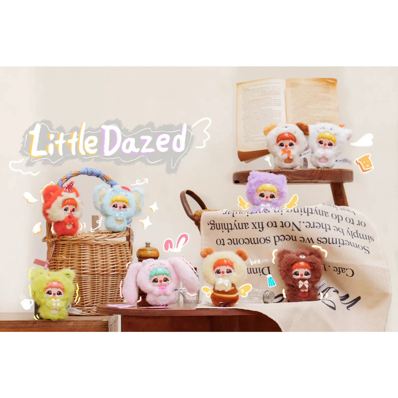 ​【極美品】KIKI Little Kee ぬいぐるみペンダント 8種セット Little Dazed KiKi Plush Zoo Series Blind Box,New Random Surprise