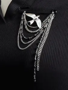 Fashion Swallow Multi-Layer Chain Brooch, Beaded Fringe Pin, Daily Commute Accessory, Stylish Jewelry for Women