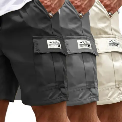 3 Pack for Men, Summer Casual Fitted Design, Unlined Comfortable Shorts for Daily Wear, Ideal for Warm Weather, Pocket Design, Shorts with Pocket