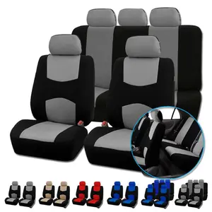 5 Seat Car Seat Covers Universal Full Set for Front and Rear Seats, Breathable Polyester Fabric Car Seat Protectors, Durable and Comfortable, Fit for Cars SUVs Trucks, Airbag Compatible, Car Interior Accessories