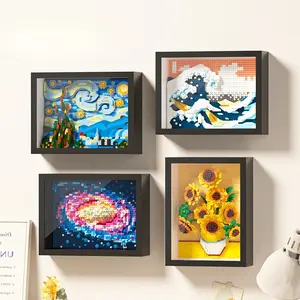 800+pcs Micro-Particle Building Blocks Set, Building Kit, Sunflower Art Life, Galaxy Pixel, Starry Sky, Kanagawa Surf Scene, Adult Puzzle Frame Gift