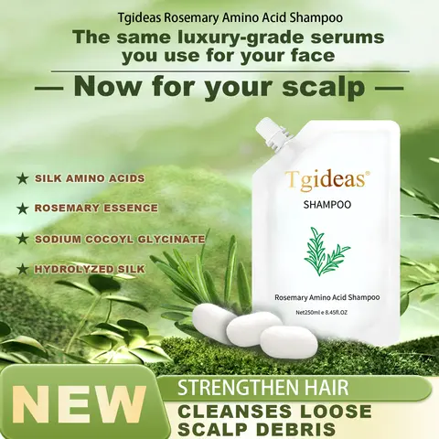 Tgideas Luxury Anti-Hair Loss Shampoo - 250ML Hair Care Products Cleanser with Fresh Rosemary, Zinc PCA, Amino Acids, Hydrolyzed Protein, Dandruff & Itch Relief, Oil Control, Gentle Repair for Adults, Smoother Botanical Treatment