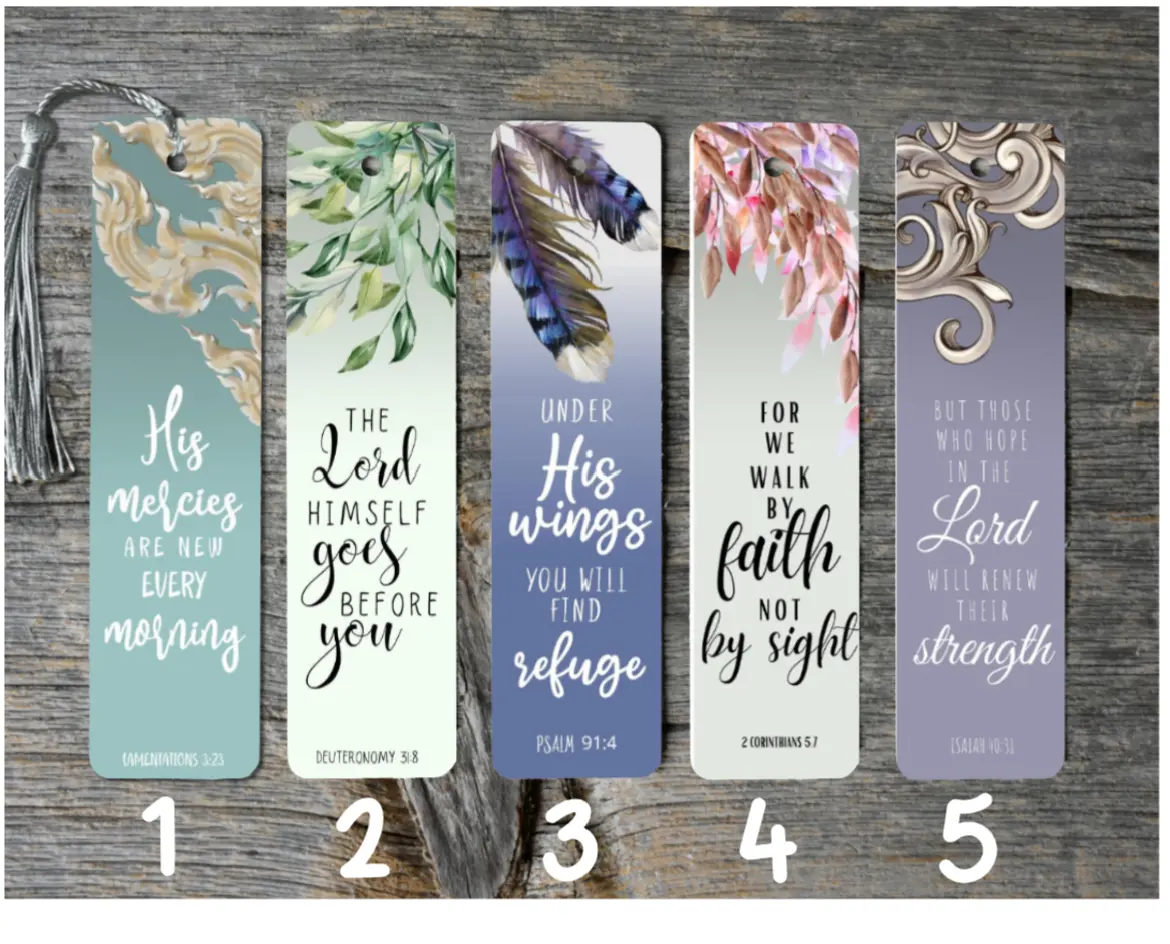 Religious Themed Metal Bookmarks with Bible Verses & Tassels - Book Lover Gifts for Friends, Family, Teachers, Stocking Stuffers, Ideal for Literature & Art Collections