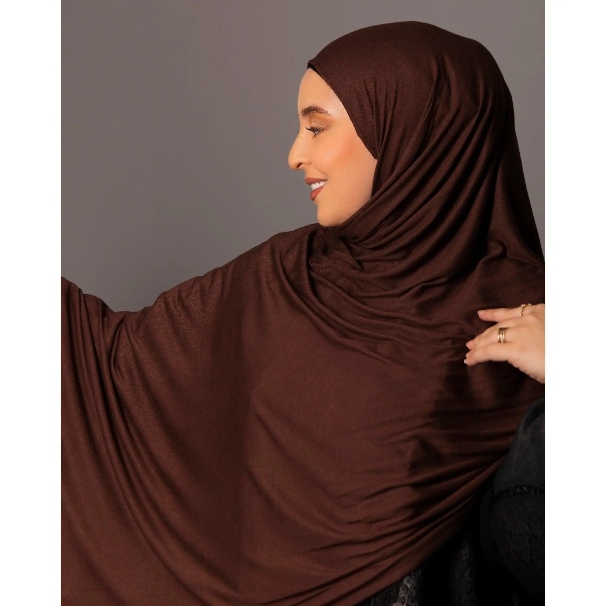 Premium oversize Jersey Hijab - Espresso Brown