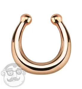 Simple IP Rose Gold Fake Septum Clicker Ring