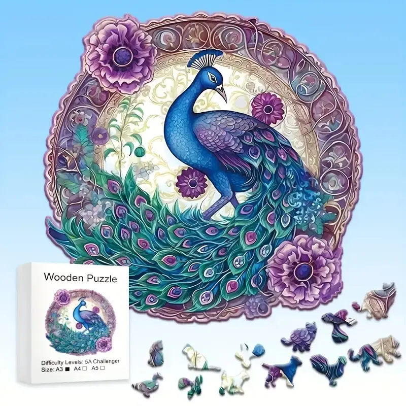 Unique Irregular Animal-Shaped Wooden Jigsaw Puzzle Toy, Wooden Puzzles, Christmas Birthday Gift, Elegant Packaging, Home Decor, Family Game