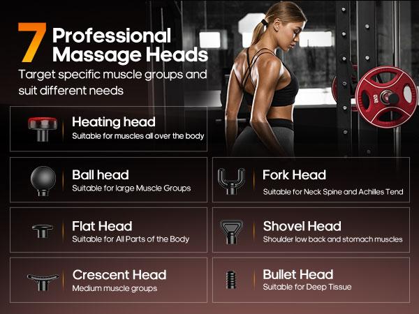 Handheld Percussion Massage Gun with Cold & Heat Modes, Muscle Massager Device, Adjustable Speed, Quiet Brushless Motor, Portable Rechargeable for Workout, Gym, Office Relaxation