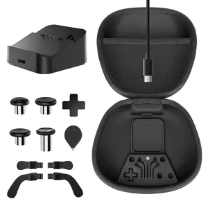 Stainless Steel Game Controller Metal Thumbsticks for Xbox Elite Controller Series 2 - Silicone Handle Mod Kit with 4 Swap Magnetic Joysticks, 4 Paddles, 1 Standard D-Pad