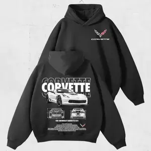 Corvette C7 Hoodie, Classic Chevy Sports Car Graphic Pullover, Retro Muscle Car Sweatshirt for Men and Women, Vintage Cotton Gift hoodies  men stylish cotton big rig cmc christian mccaffrey football graphic design top dad husband army thermal long sleeve