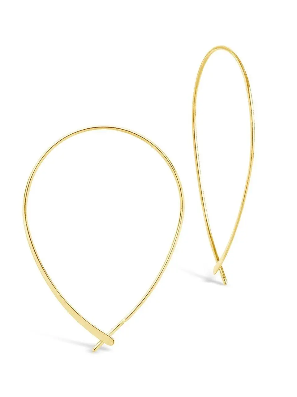Sterling Forever 14K Gold Delicate Threader Hoop Earrings, Dainty Lightweight Everyday Hoops Jewelry Elegant Sterling Forever 14K Gold Delicate Threader Hoop Earrings, Dainty Lightweight Everyday Hoops Jewelry Elegant