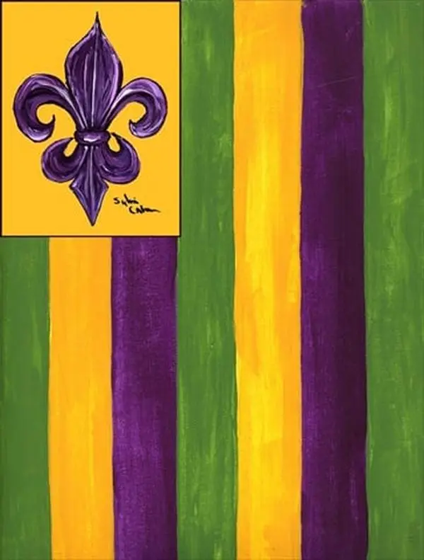 Mardi Gras House-Size Canvas Flag, 28x40 in Festive Banner for Home Decor