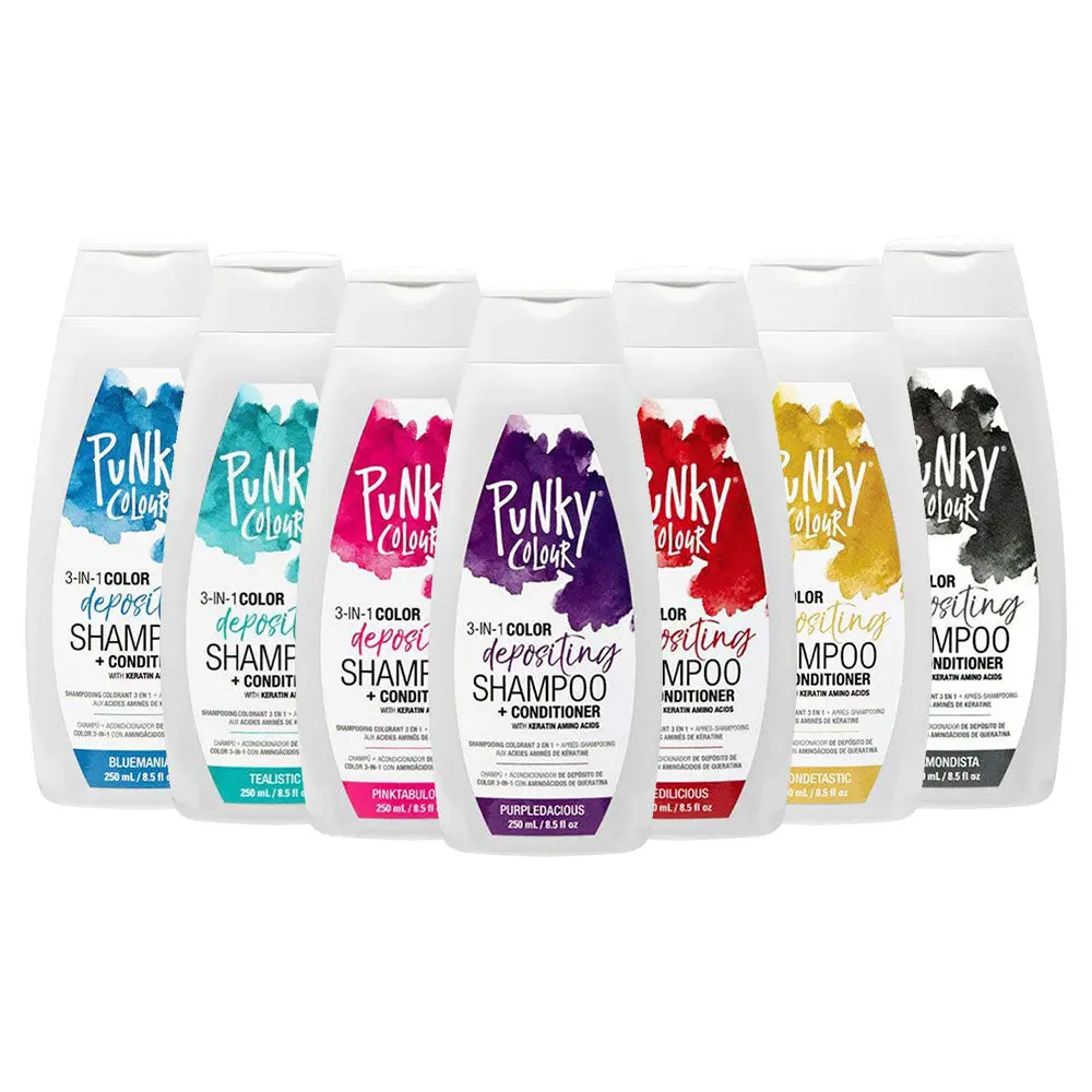 Punky Colour 3-in-1 Shampoo & Conditioner, Flower-Infused Formula to Restore Faded Color and Shine, Professional Haircare, 8.5oz, Cleanser, Vibrant Hair, Keratin, Cruelty Free, Floral, Basic Brown, Liquid, Undeceth‑5