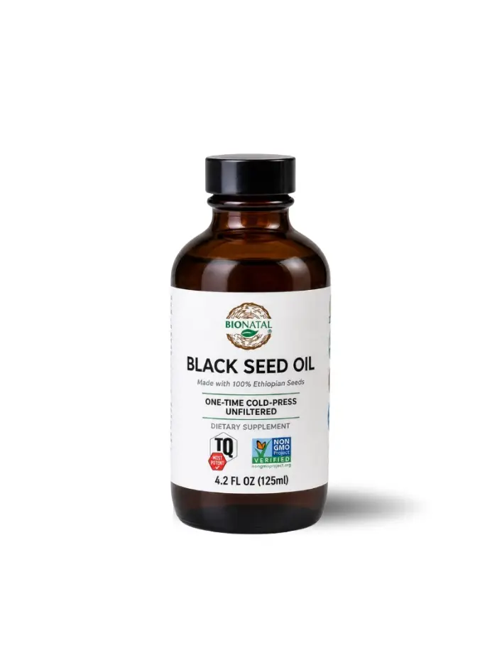 BioNatal Ethiopian Black Seed Oil 4.2 oz (GLASS) | 100% Pure Nigella Sativa (Black Cumin) Oil, Cold-Pressed 77–98°F, Unrefined & Unfiltered with Natural Sediment | Fresh Crop (≤12 Months), Non-GMO, Small Batch | High Thymoquinone (TQ) Tested up to 4.64%
