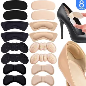 Self-adhesive Heel Protector, 8 Pairs/set Anti-slip Heel Sticker, Heel Insert Improves Shoe Fit and Comfort, Prevents Heel Slippage and Blistering, Footwear