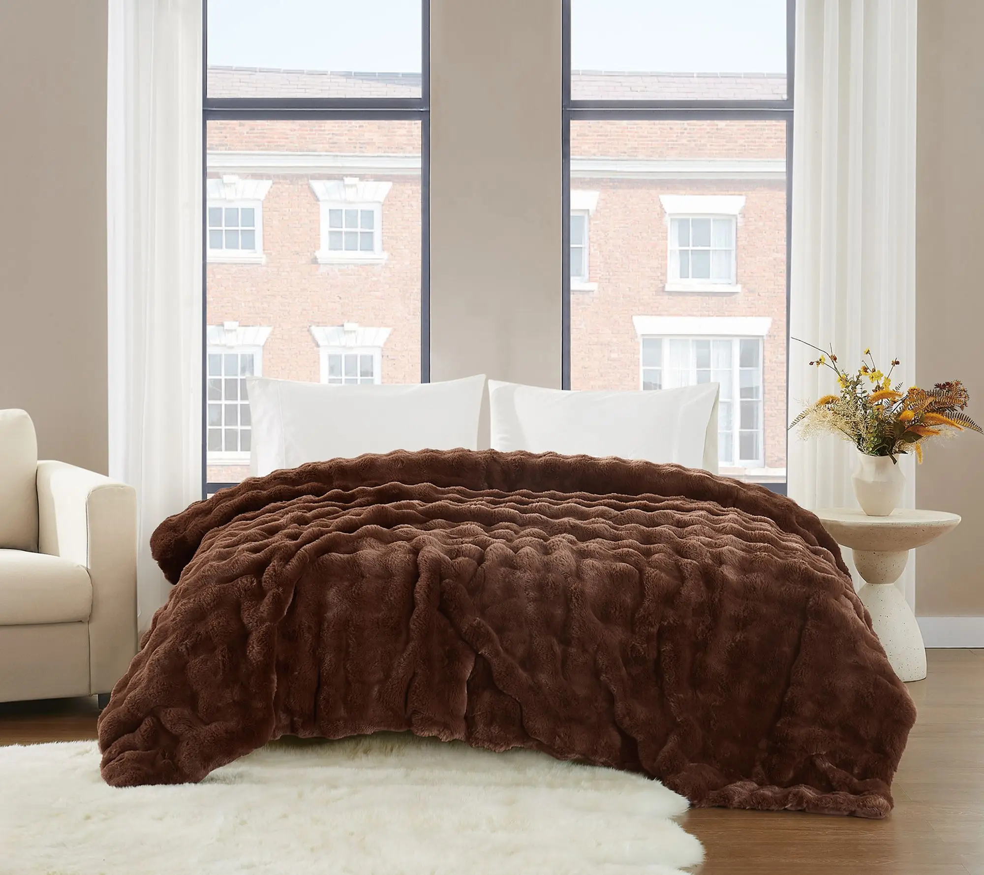 Brooklyn Loom Bubble Faux Fur King Blanket
