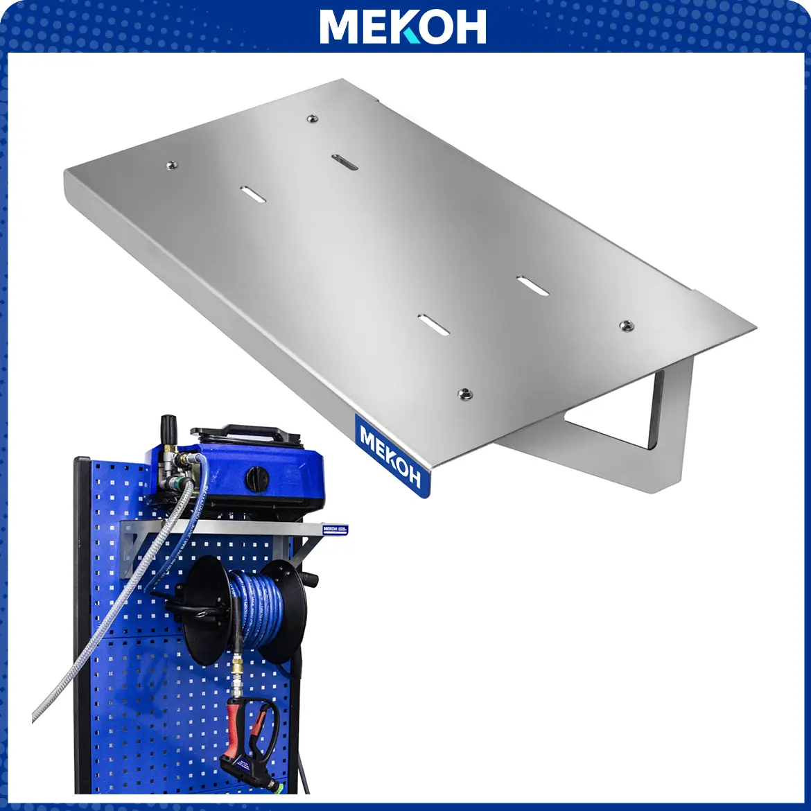MEKOH Wall Mount Pressure Washer Shelf - Stainless Steel Pressure Washer Organizer for Garage & Workshop - Heavy Duty Power Washer Storage Rack - Fits Electric Pressure Washers summervibes️ campingessentials