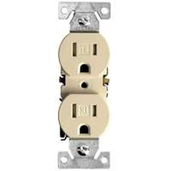 Cooper Wiring TR270V Tamper Resistant Duplex Receptacle - Ivory US Plug Sockets, Indoor Use Wall-Mount Electrical Power Outlet for Duplex Socket Plug-In Needs