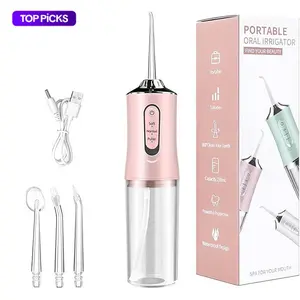 Professional Water Flosser Portable Oral Irrigator 3 Modes  IPX7 Waterproof Rechargeable Dental Flosser with 220ML Tank Deep Clean Between Teeth  Fresh Breath  Ideal for Home & Travel Use