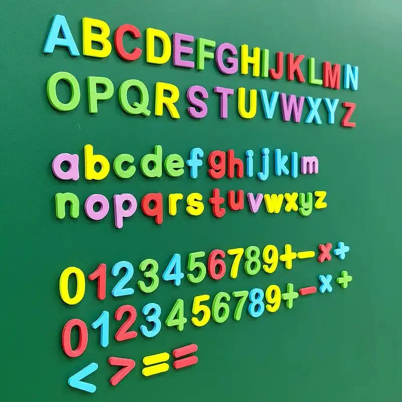 1 Set Random Color 3D Magnetic Alphabet Stickers, Refrigerator Digital Magnets for Home Office Whiteboard