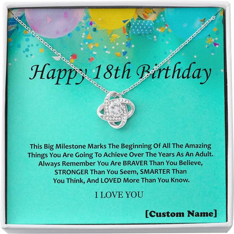 18th Birthday Necklace The Love Knot Necklace 18th s For Daughter 18th For Girls Unique Gift Necklace for Birthday
