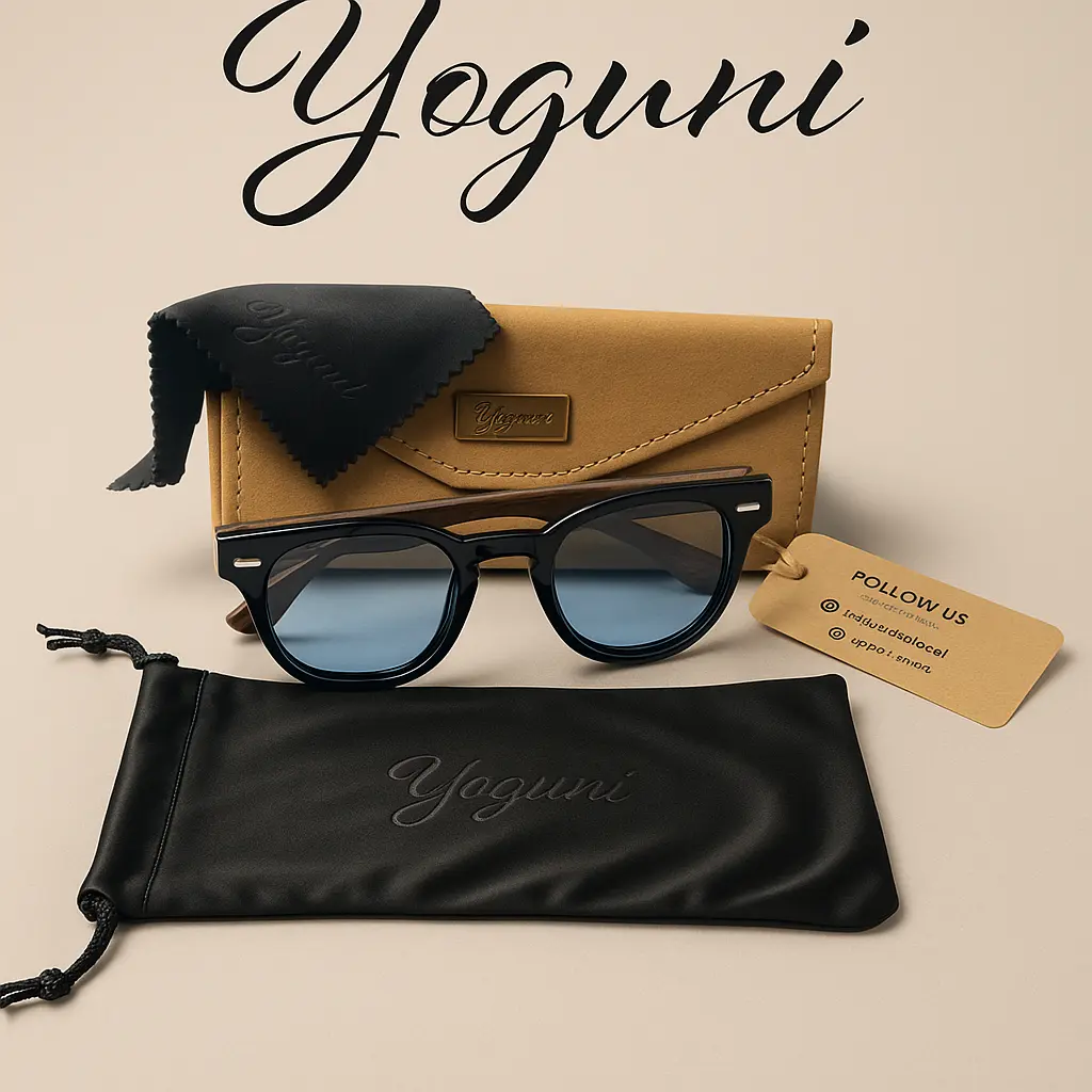Blue Lens Bamboo Polarized Sunglasses